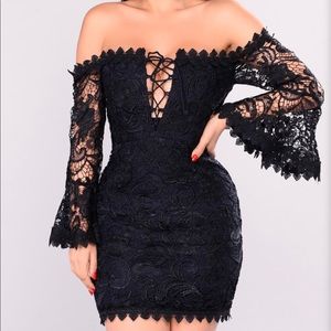 NWT Fashion Nova LUXXEL blue lace mini dress